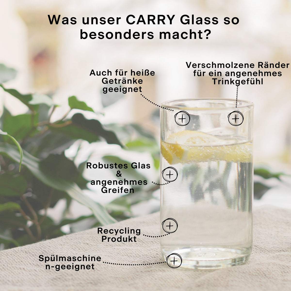 CARRY GLASS 300 ml Trinkglas 2er Set - UPCYCLING