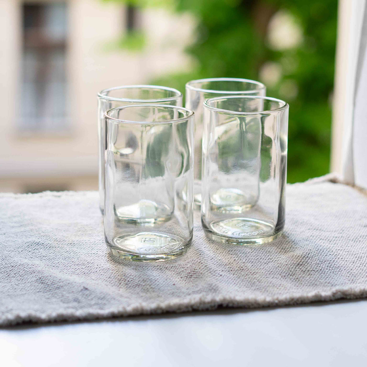 CARRY GLASS 400 ml drinking glass set of 4 - UPCYCLING