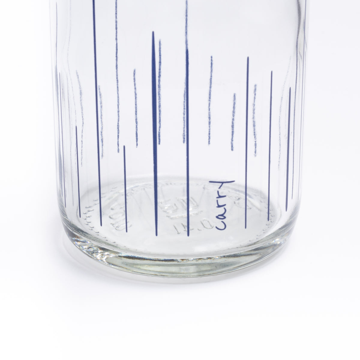 Rise Up 0,4L CARRY Trinkflasche aus Glas mit schlichtem Design und robustem Flaschenboden